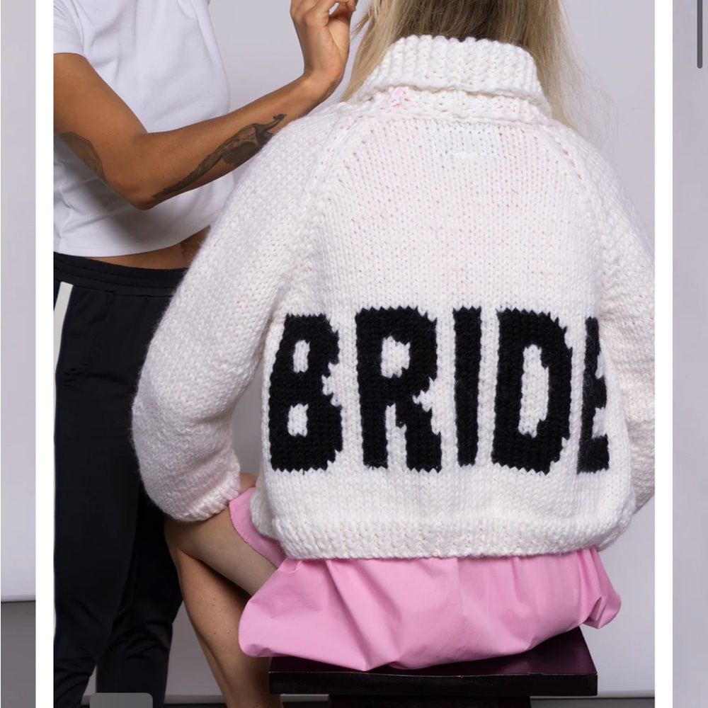 ISO GOGO White Knit Short or Long 'BRIDE' Sweater